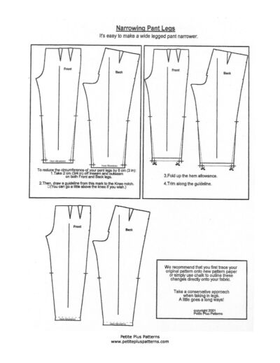 Narrowing Pant Legs – Petite Plus Patterns