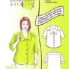 Cover, Petite Plus Patterns 108 Yoked Blouse, size 12-24, illustration, flats, Designed for Narrow Shoulders, Full Bust