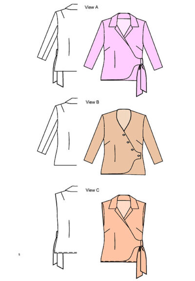 203 – Wrap Jacket and Blouse – tissue – Petite Plus Patterns