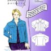 Cover, Petite Plus Patterns 204, Jeans Jacket, size 14-24, designed for full-figured petites, narrow shoulders, full bust, illustration, flats