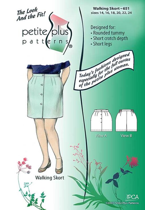 walking skort pattern cover