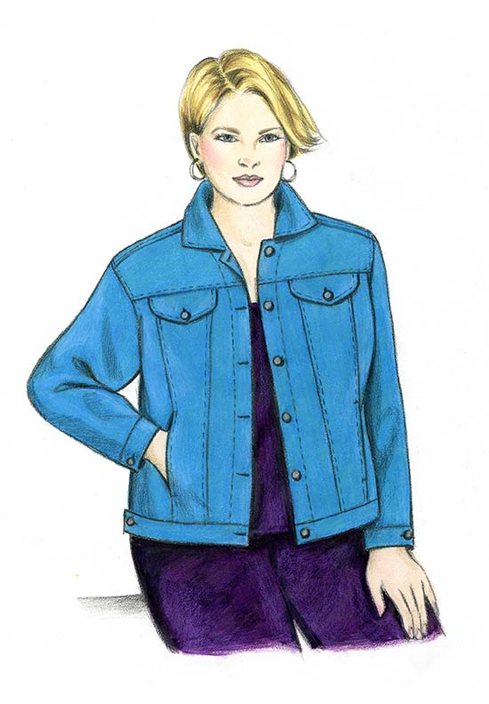 Illustration, Petite Plus Patterns 204, Jeans Jacket