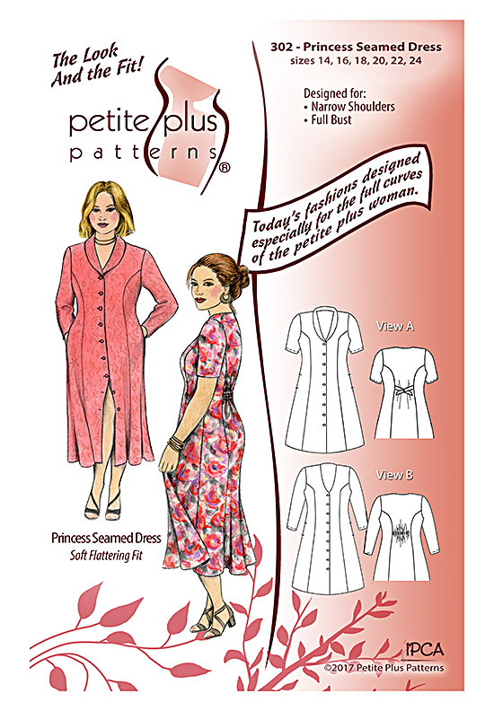302 PDF – Princess Seamed Dress – downloadable pattern – Petite Plus  Patterns