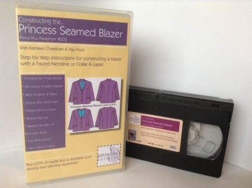 Video, VHS format, Princess Seamed Blazer, Step by Step instructions to sew, Petite Plus Patterns 202 and other jacket patterns